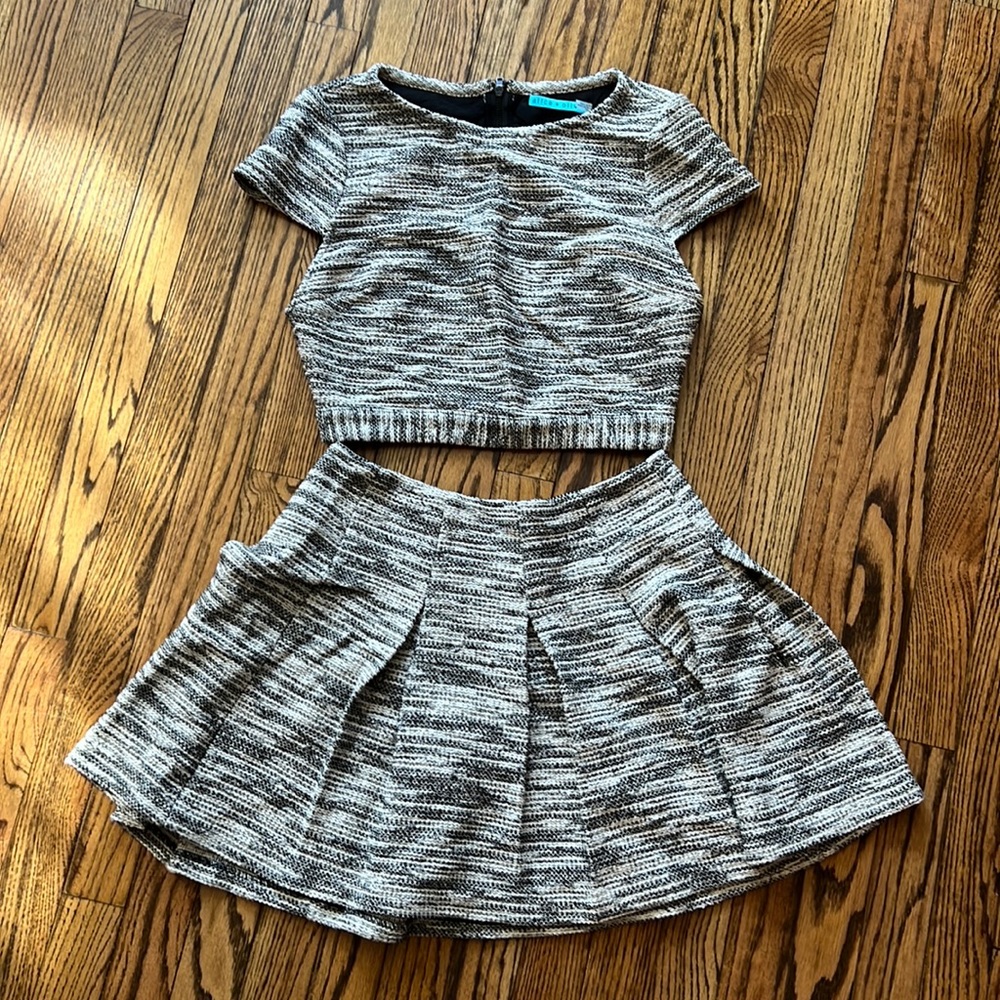 Alice & Olivia Mini Skirt & Crop Top Set